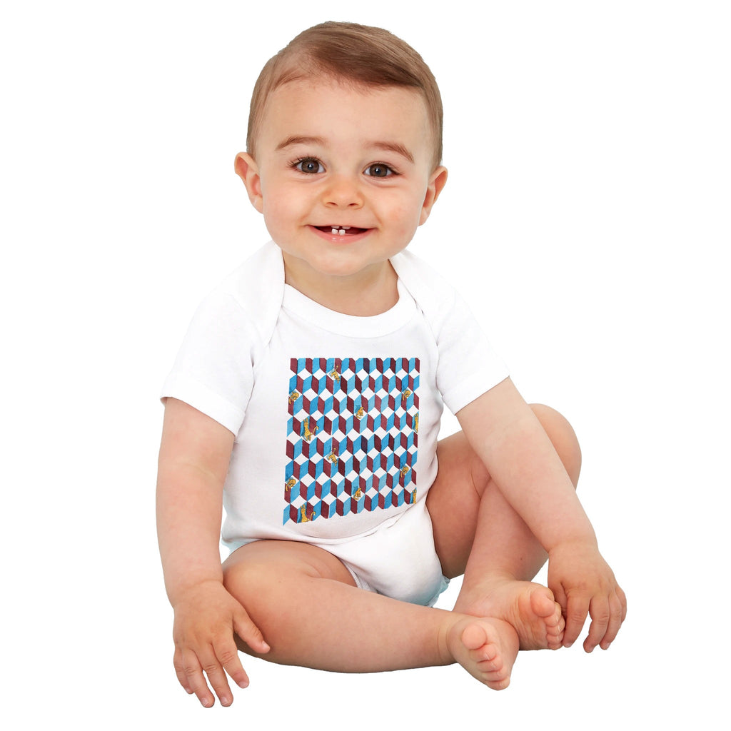 Body bambini 100% cotone organico - Gattini Optical - Tullia Rosso Creative Design
