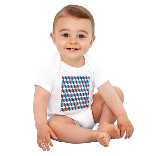 Body bambini 100% cotone organico - Gattini Optical - Tullia Rosso Creative Design