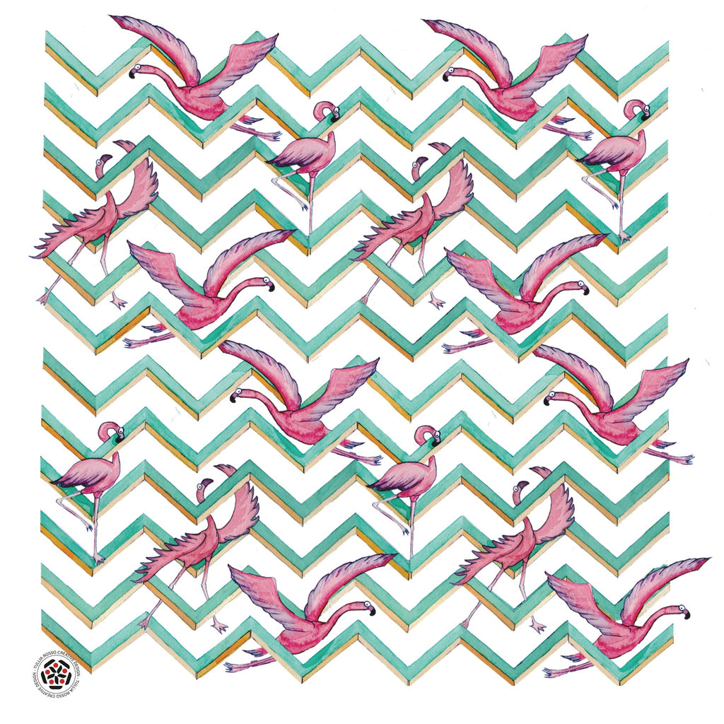 Borsa in cotone - Fenicotteri Optical - Tullia Rosso Creative Design
