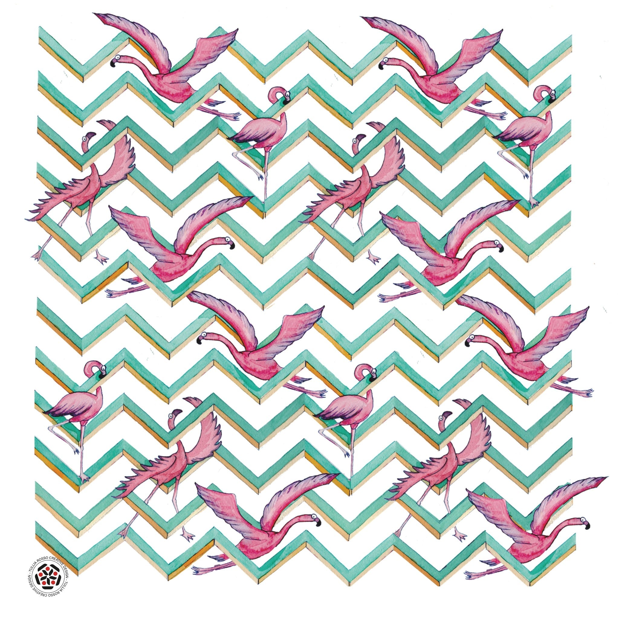 Borsa in cotone - Fenicotteri Optical - Tullia Rosso Creative Design