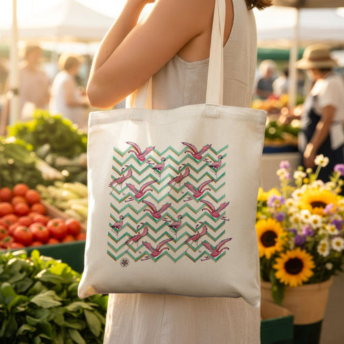 Borsa in cotone - Fenicotteri Optical - Tullia Rosso Creative Design
