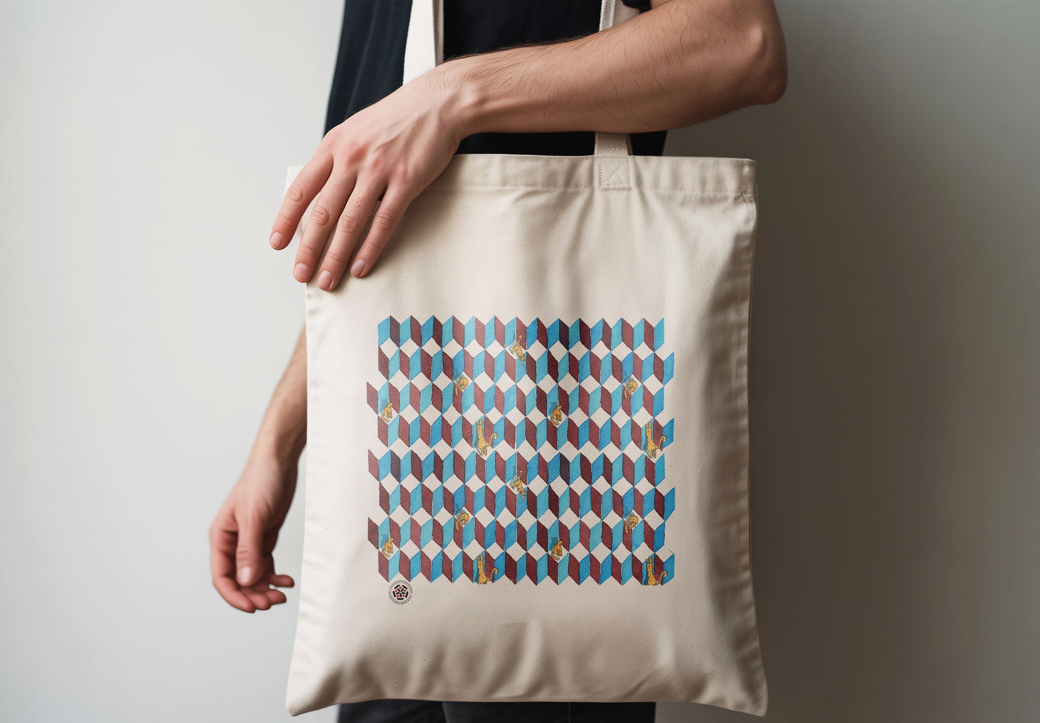 Borsa in cotone - Gattini Optical - Tullia Rosso Creative Design