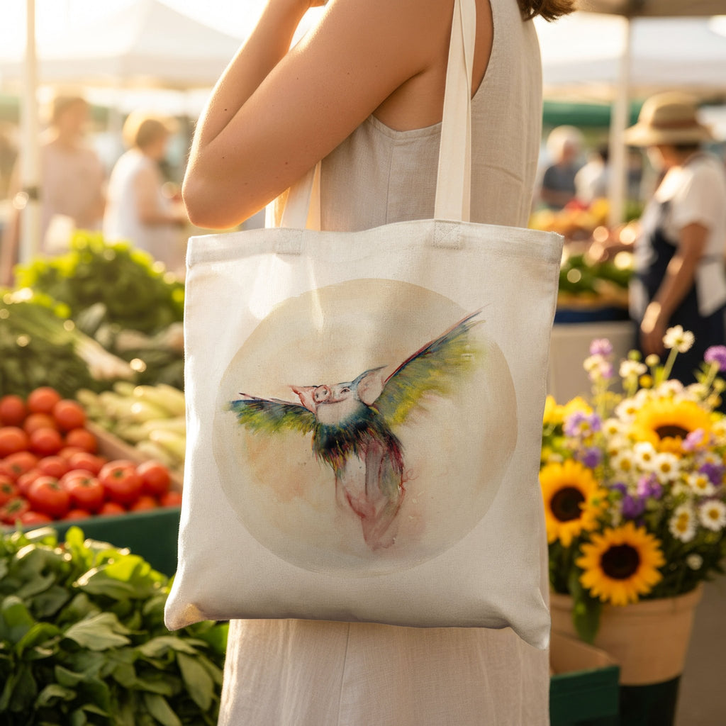 Borsa in cotone - Quando i maiali voleranno - Tullia Rosso Creative Design