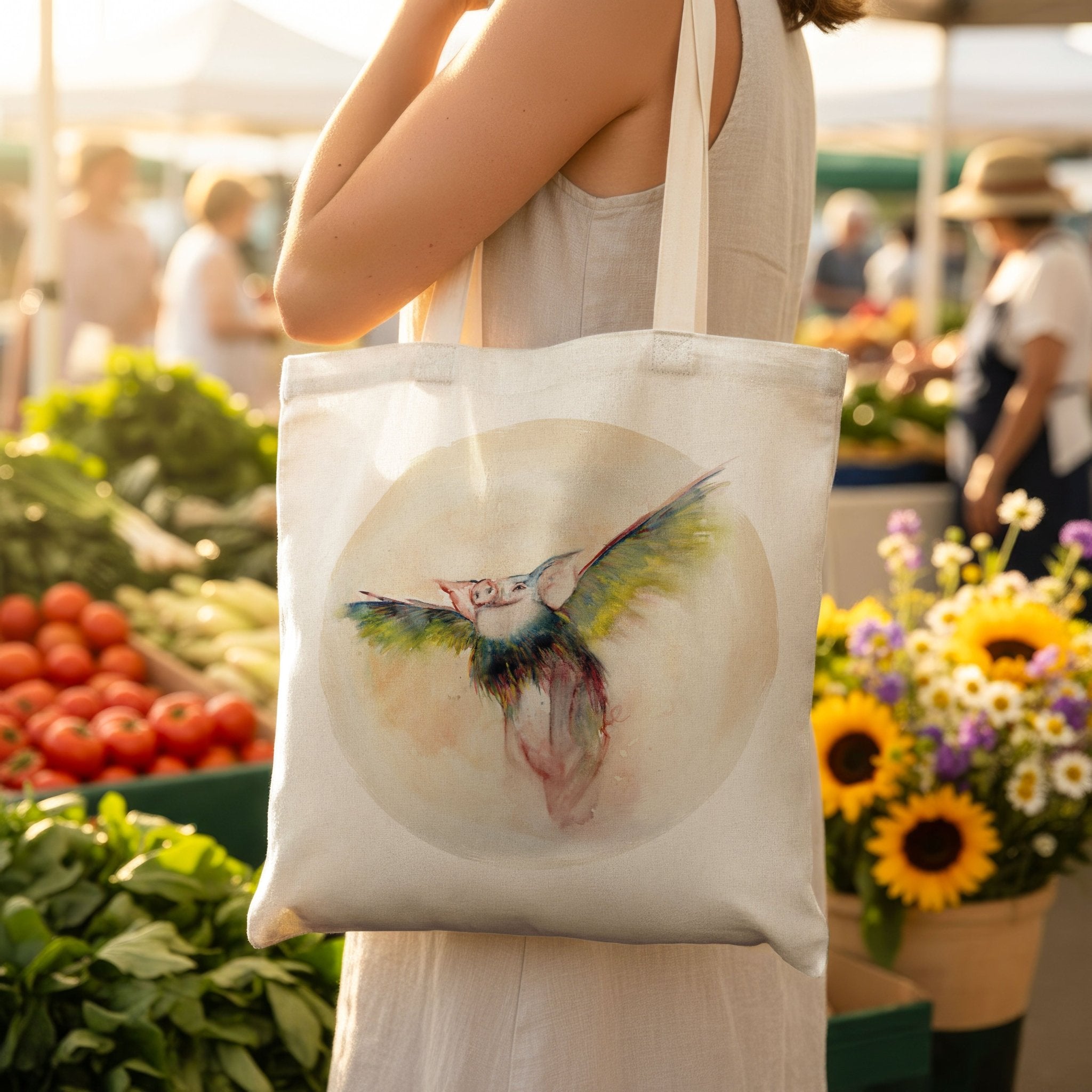 Borsa in cotone - Quando i maiali voleranno - Tullia Rosso Creative Design
