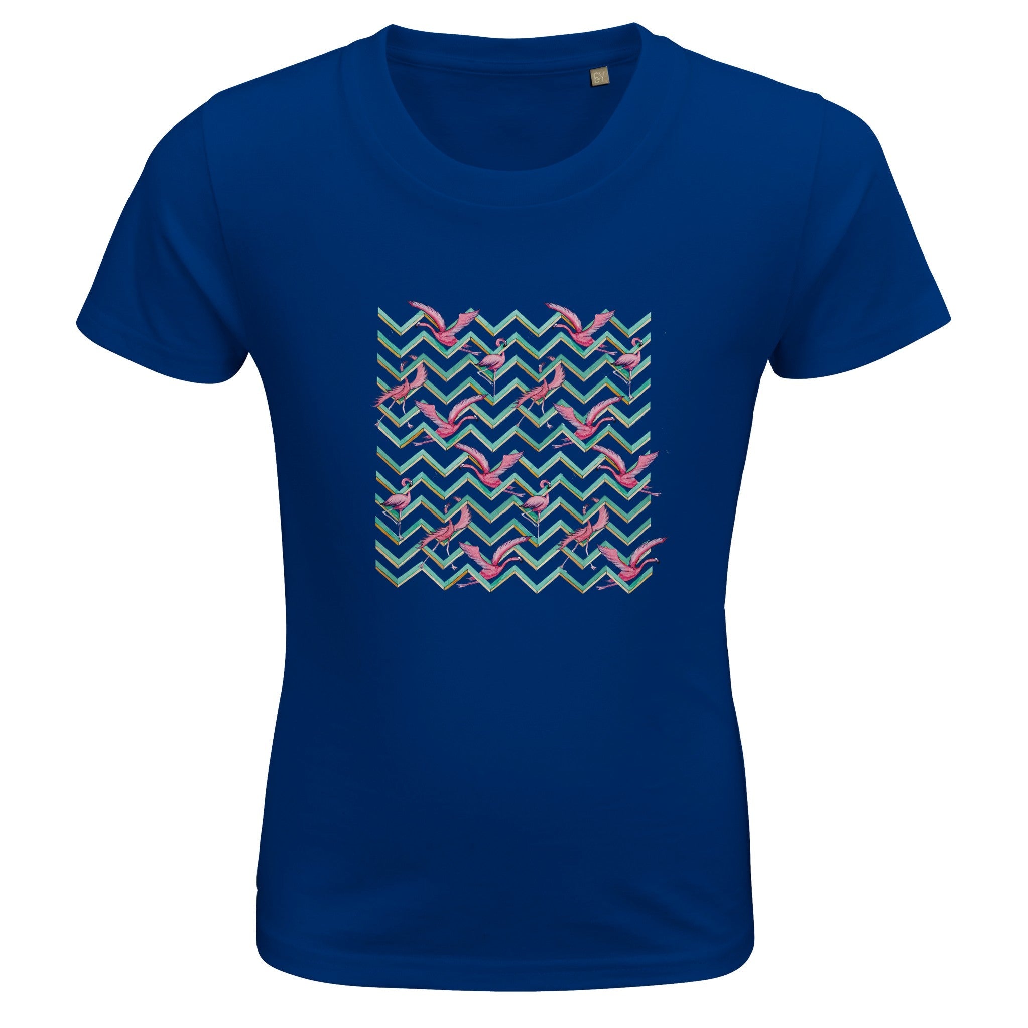 T-shirt bambini 100%cotone organico - Fenicotteri Optical - Tullia Rosso Creative Design