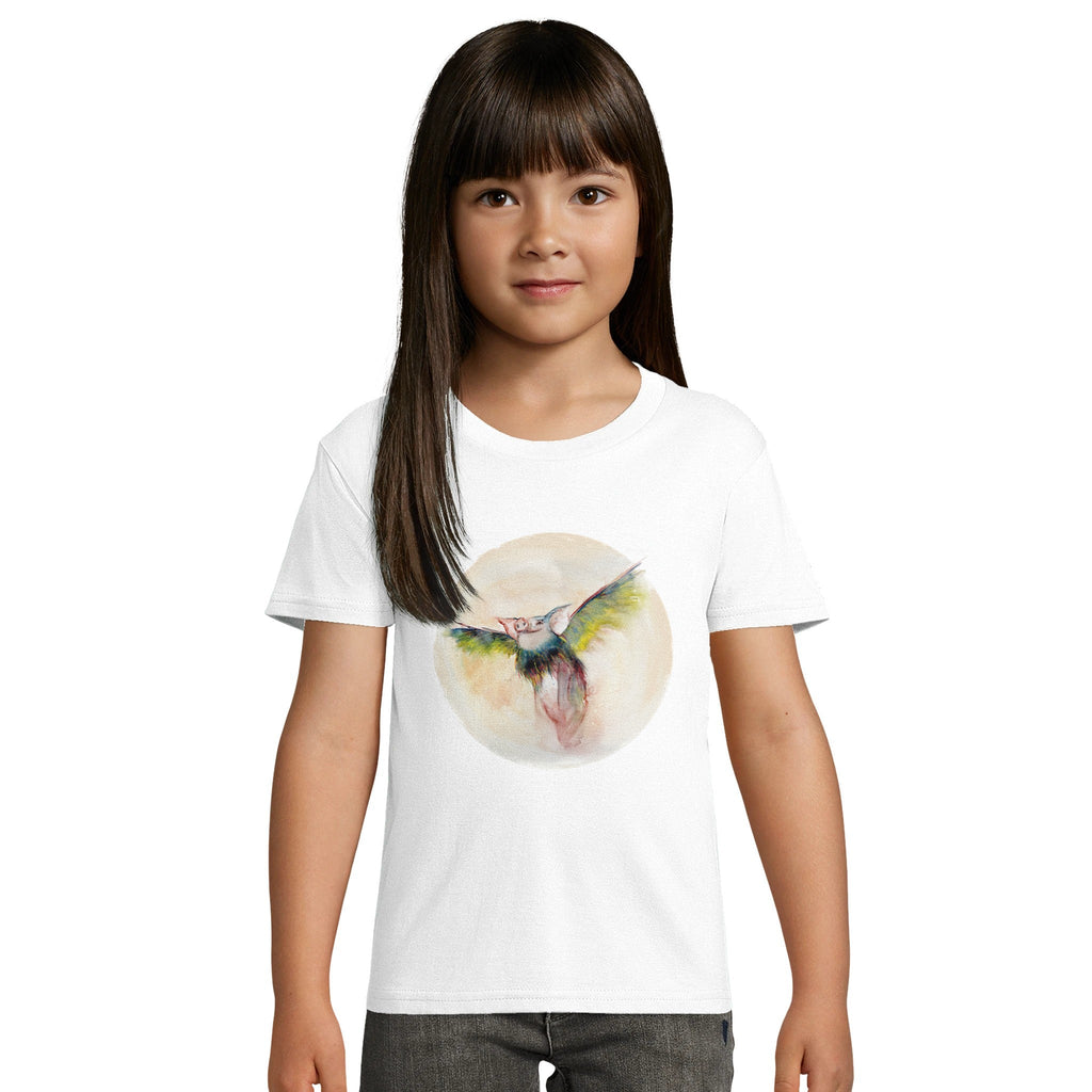 T-shirt bambini 100%cotone organico - Quando i maiali voleranno - Tullia Rosso Creative Design