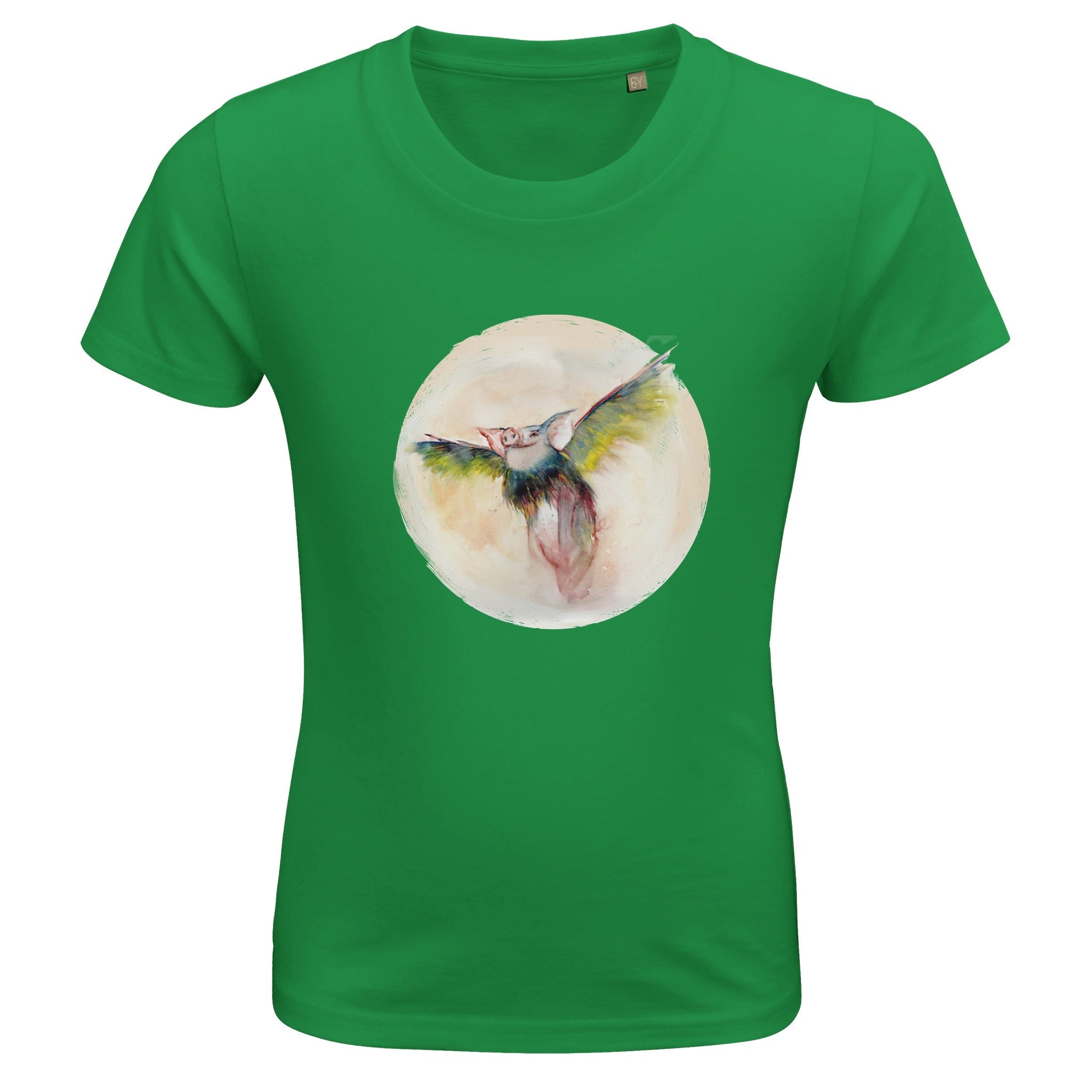 T-shirt bambini 100%cotone organico - Quando i maiali voleranno - Tullia Rosso Creative Design