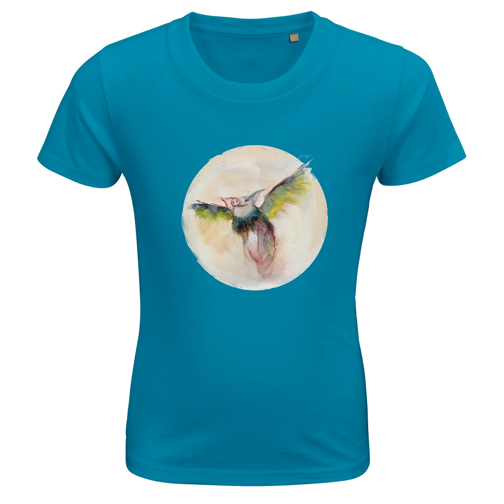 T-shirt bambini 100%cotone organico - Quando i maiali voleranno - Tullia Rosso Creative Design
