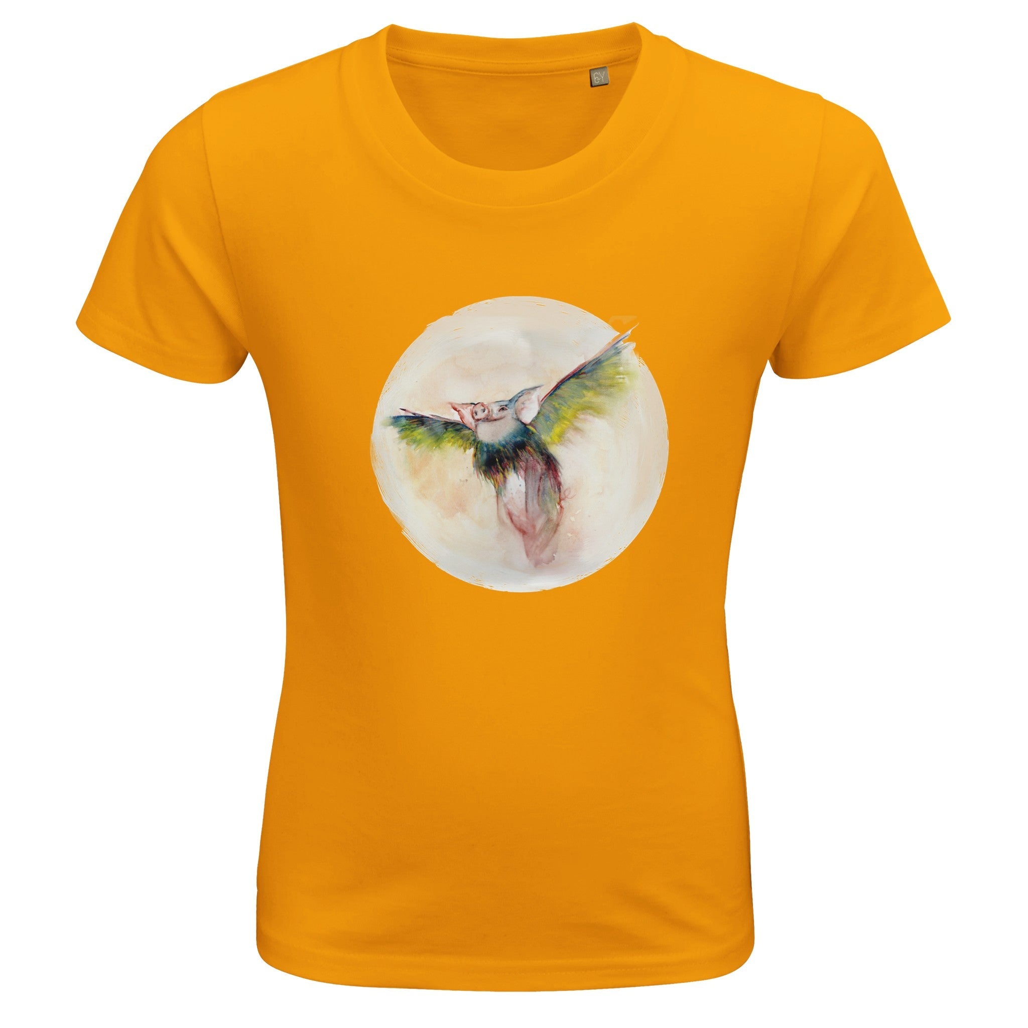 T-shirt bambini 100%cotone organico - Quando i maiali voleranno - Tullia Rosso Creative Design