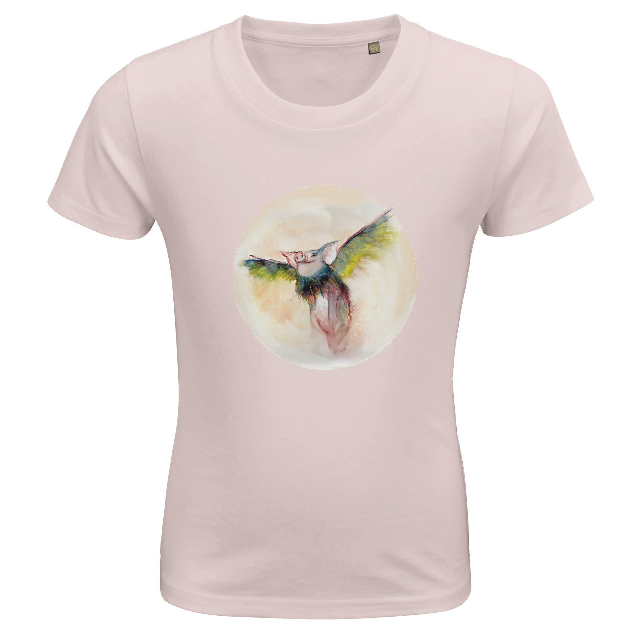 T-shirt bambini 100%cotone organico - Quando i maiali voleranno - Tullia Rosso Creative Design