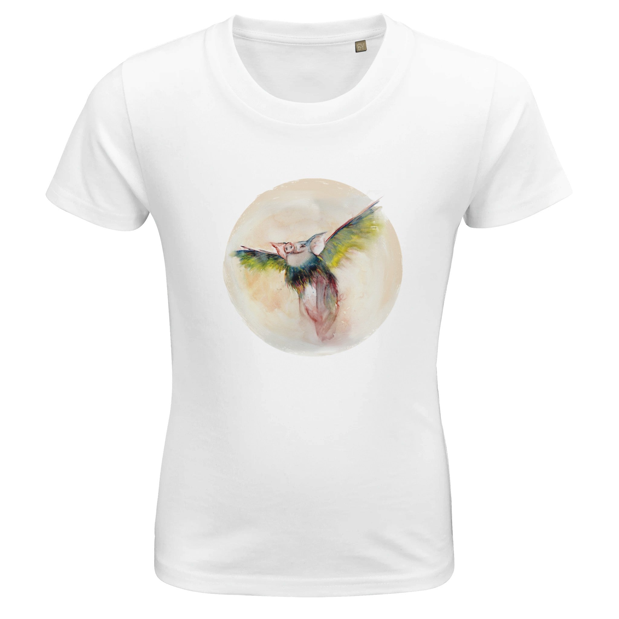T-shirt bambini 100%cotone organico - Quando i maiali voleranno - Tullia Rosso Creative Design