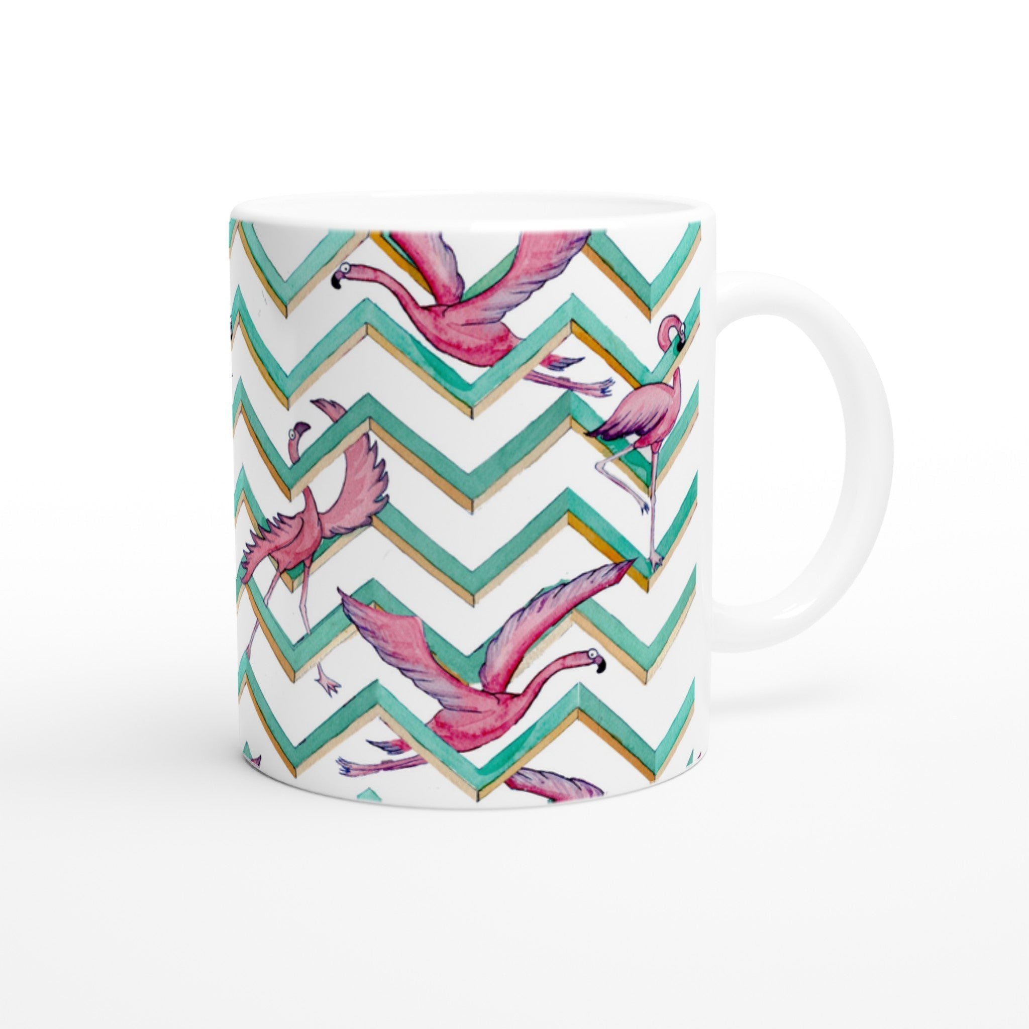 Tazza in ceramica - Fenicotteri Optical - Tullia Rosso Creative Design