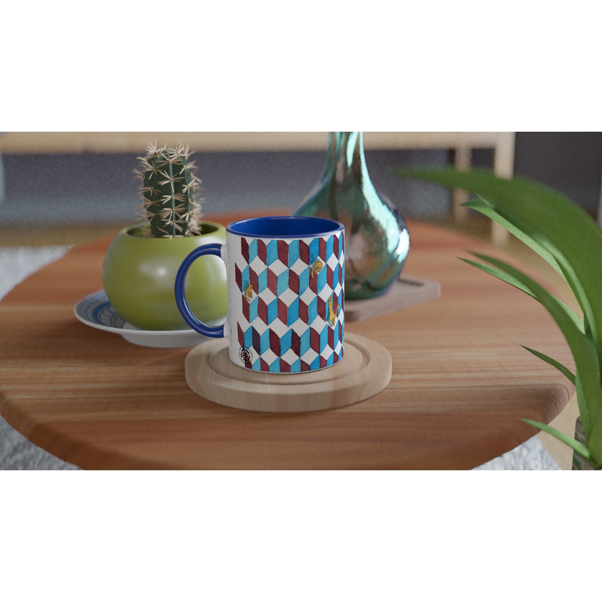 Tazza in ceramica - Gatti su parallelepipedi - Tullia Rosso Creative Design