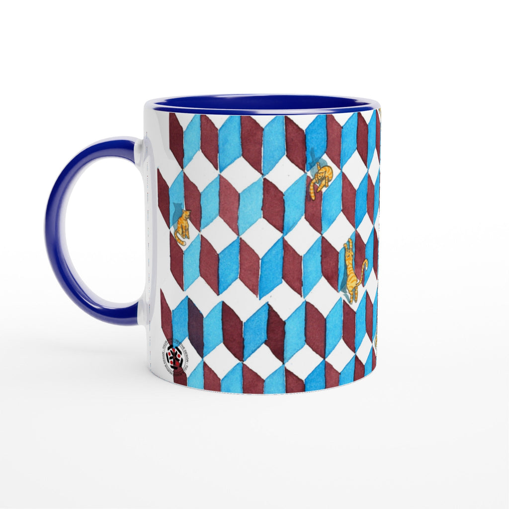 Tazza in ceramica - Gatti su parallelepipedi - Tullia Rosso Creative Design