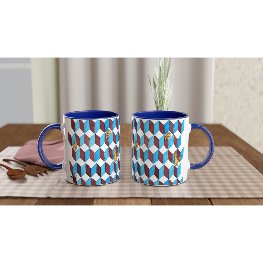 Tazza in ceramica - Gatti su parallelepipedi - Tullia Rosso Creative Design