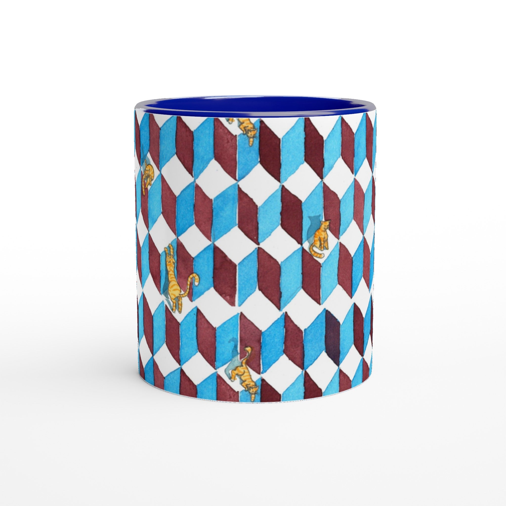 Tazza in ceramica - Gatti su parallelepipedi - Tullia Rosso Creative Design