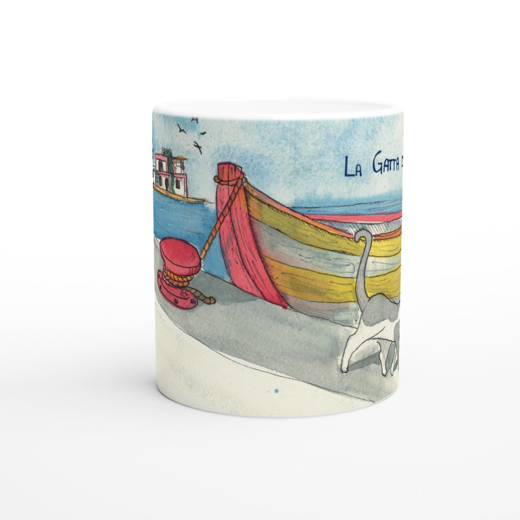 Tazza in ceramica - La Gatta del Porto - Tullia Rosso Creative Design
