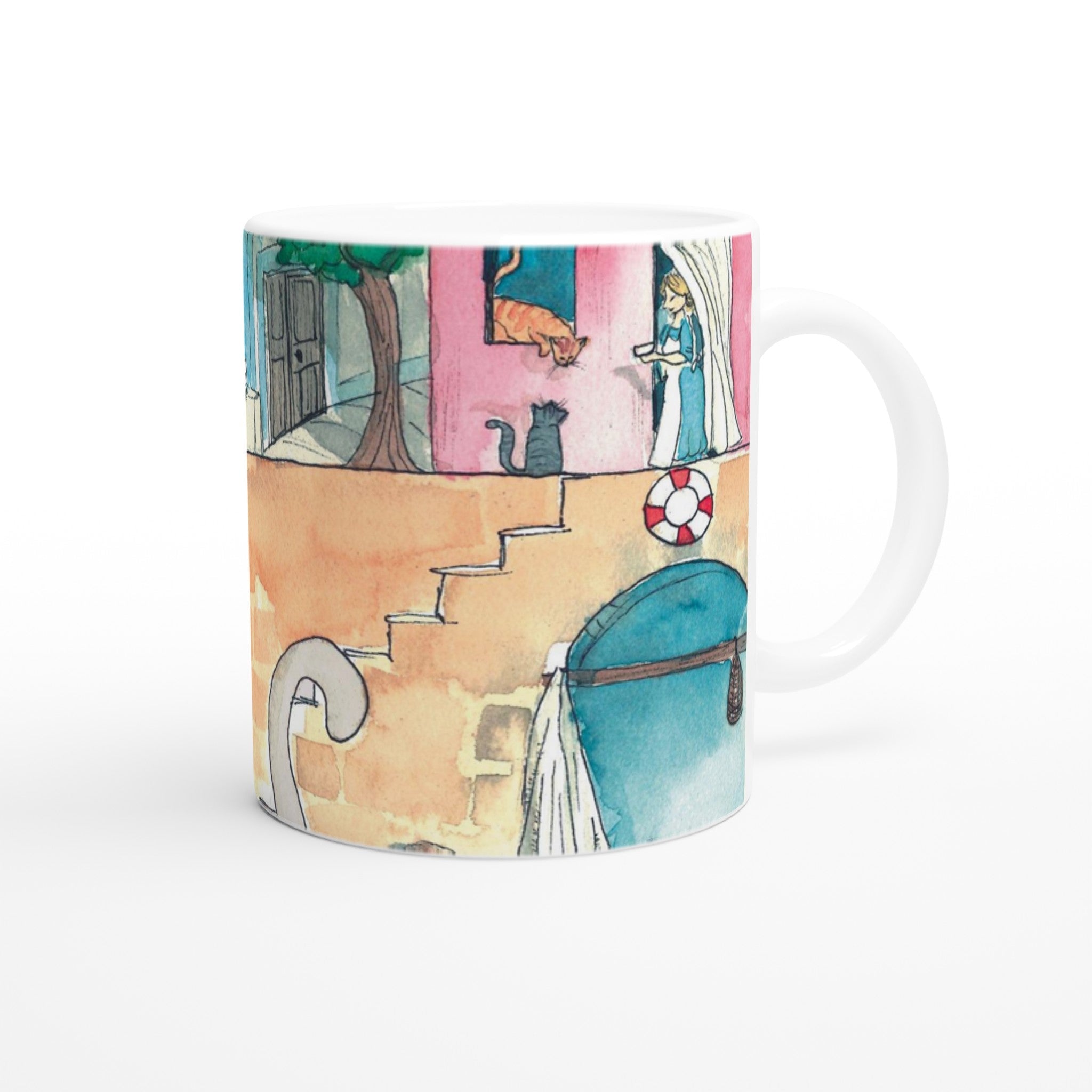 Tazza in ceramica - La Gatta del Porto - Tullia Rosso Creative Design