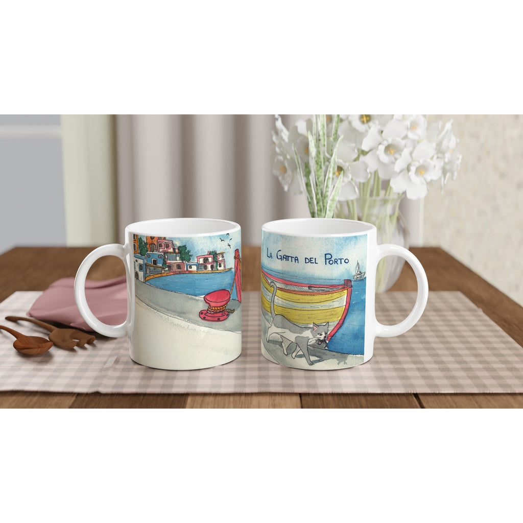 Tazza in ceramica - La Gatta del Porto - Tullia Rosso Creative Design