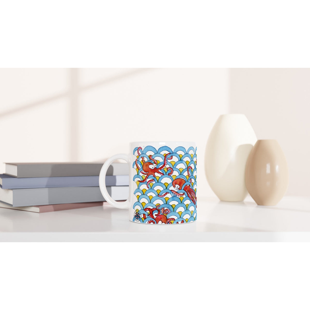 Tazza in ceramica - Polpi Optical - Tullia Rosso Creative Design