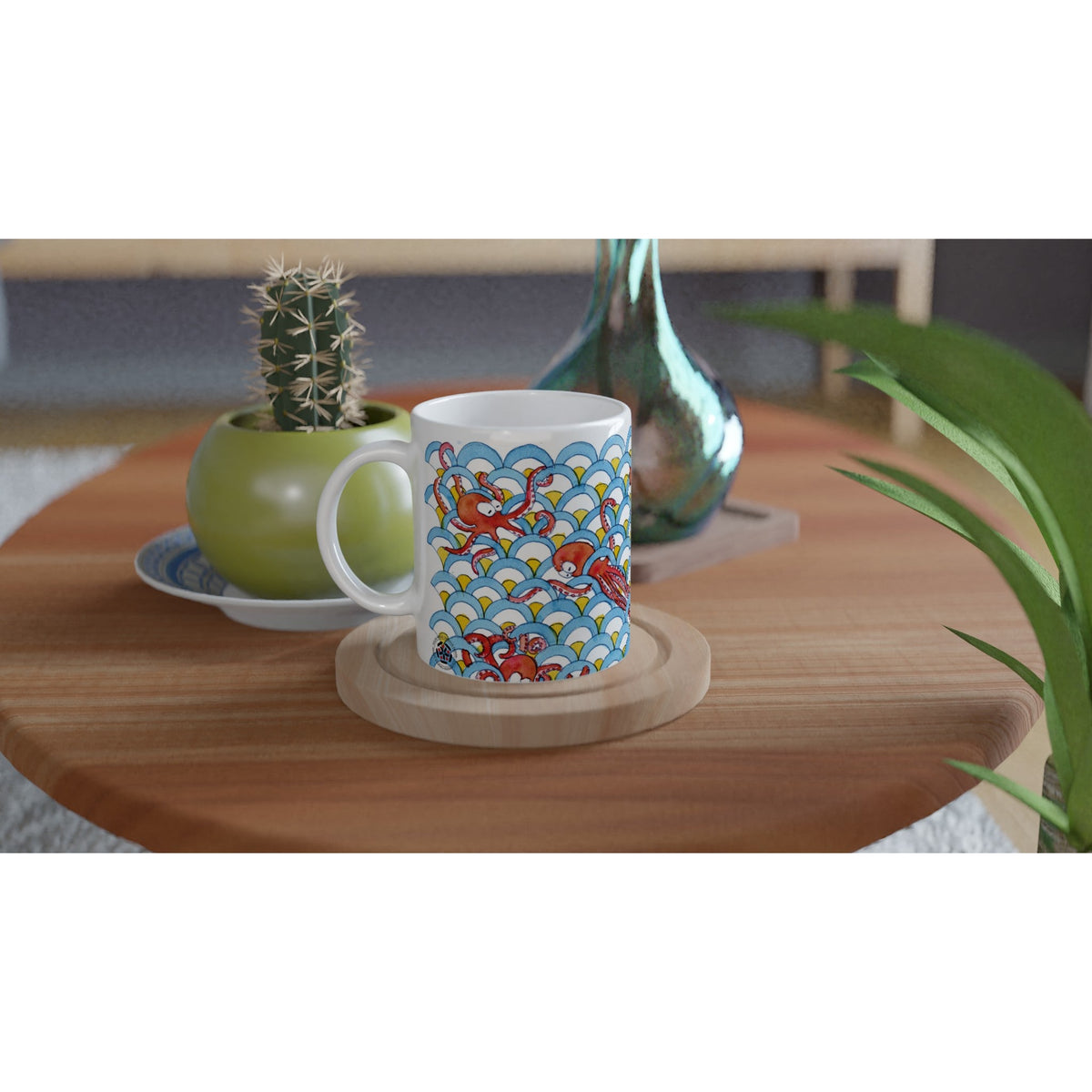 Tazza in ceramica - Polpi Optical - Tullia Rosso Creative Design