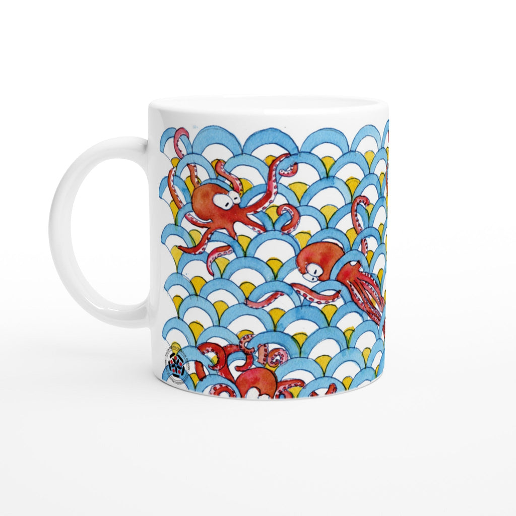 Tazza in ceramica - Polpi Optical - Tullia Rosso Creative Design