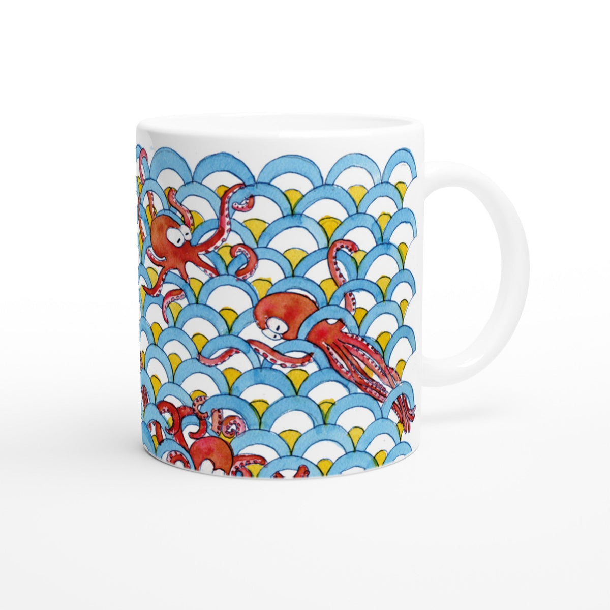 Tazza in ceramica - Polpi Optical - Tullia Rosso Creative Design