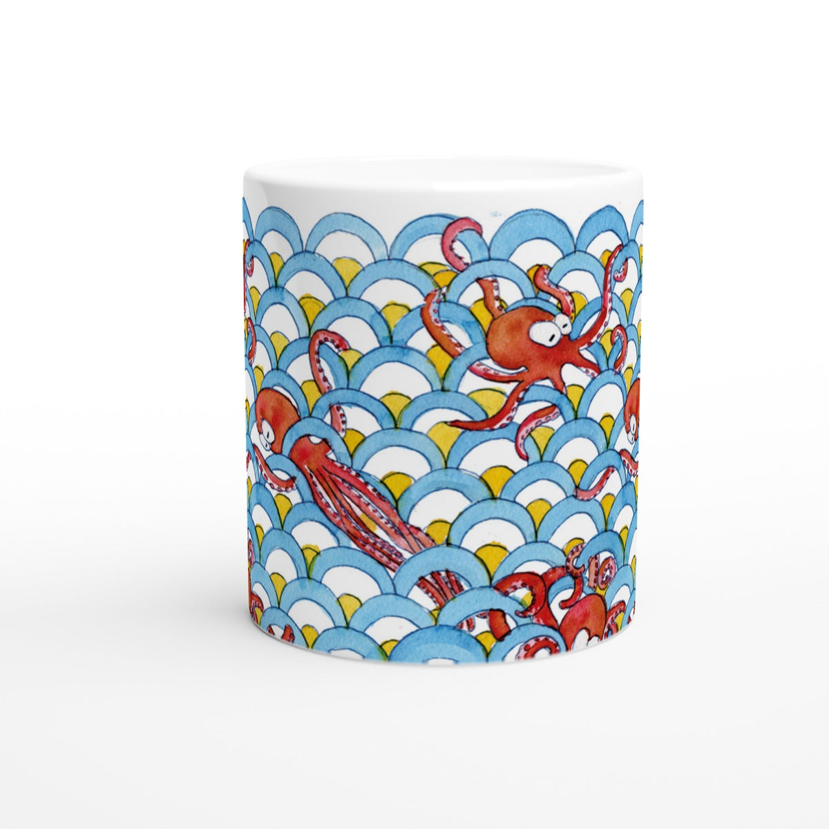 Tazza in ceramica - Polpi Optical - Tullia Rosso Creative Design