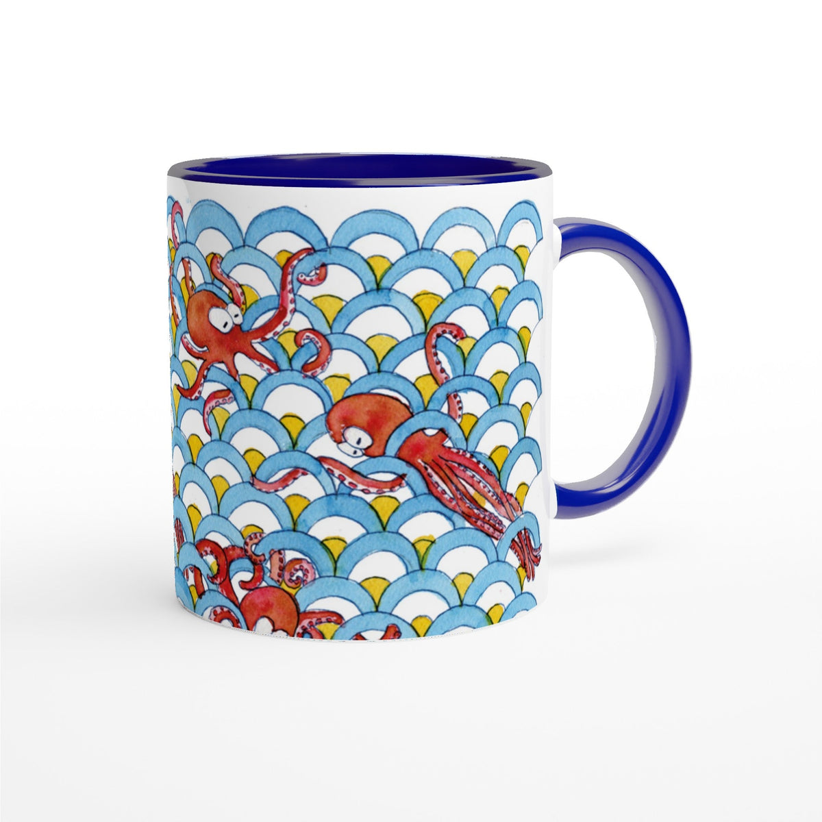 Tazza in ceramica - Polpi Optical - Tullia Rosso Creative Design